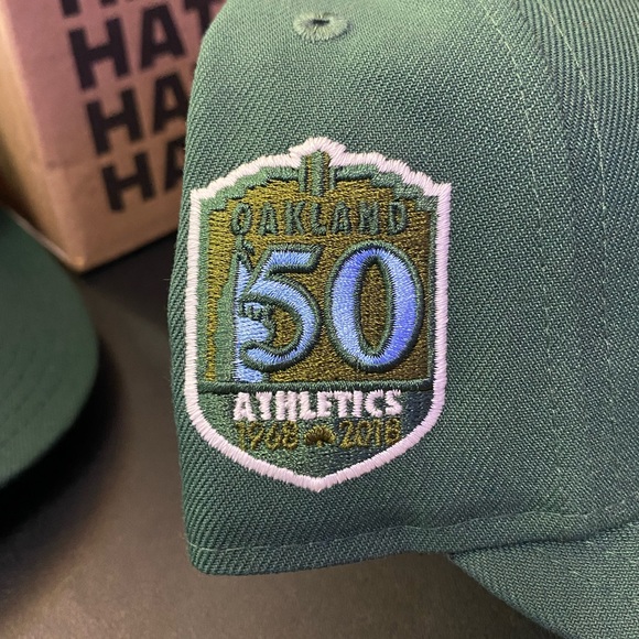 OAKLAND ATHLETICS 50TH ANNIVERSARY ECAPCITY NEW ERA EXCLUSIVE 59FIFTY FITTED - Picture 2 of 5
